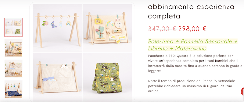 Abbinamento Cherieswood Esperienza Completa per regalo neonato